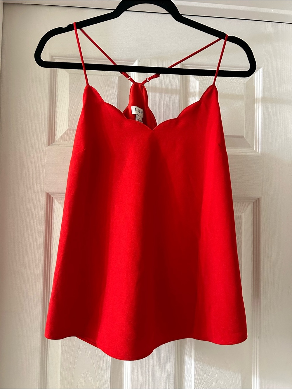 J. Crew Red Scallop Neck Camisole